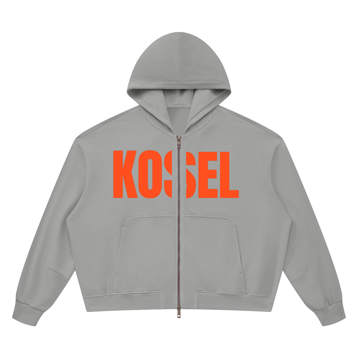 KOSEL Unisex Vintage Wash Boxy Full Zip Hoodie