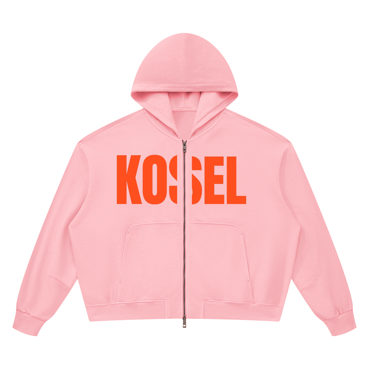 KOSEL Unisex Vintage Wash Boxy Full Zip Hoodie